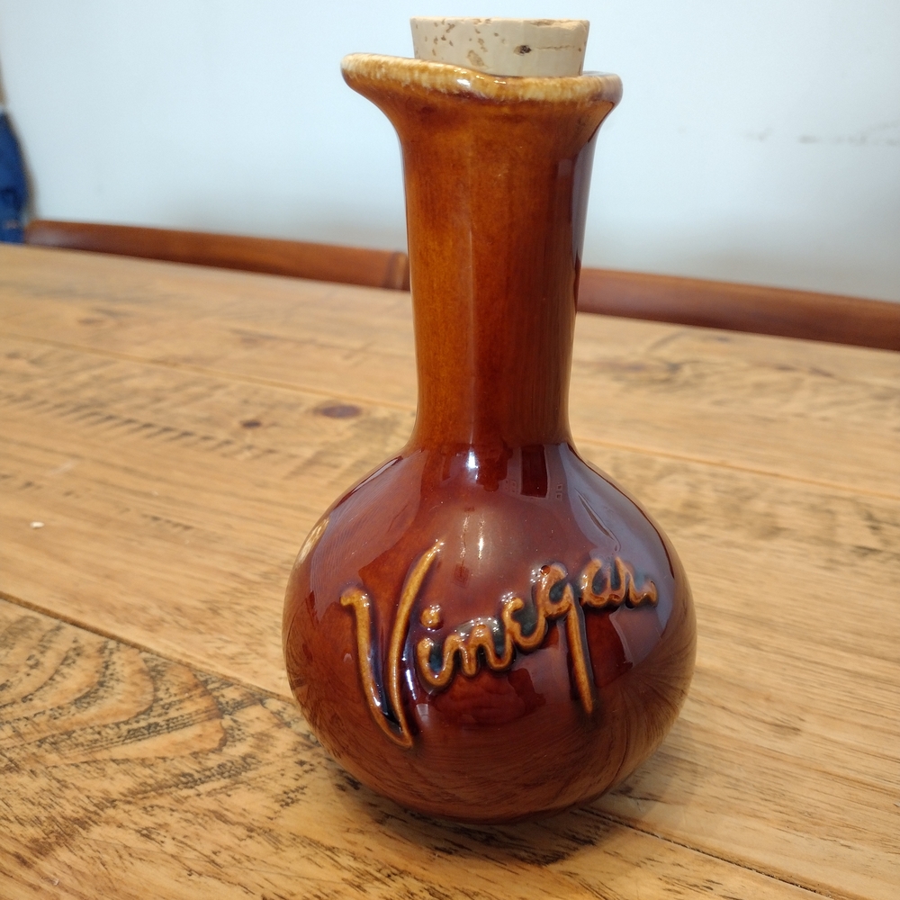 Vintage Hull Vinegar Cruet W/ Cork Stopper